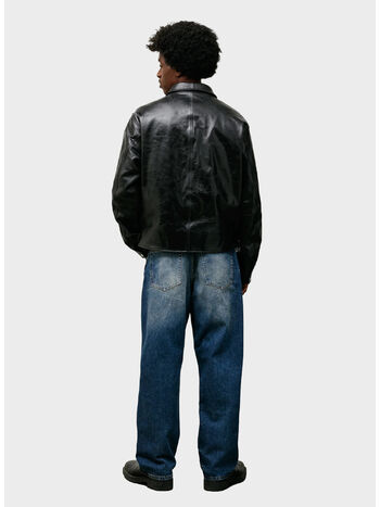 GARAGE JACKET LEATHER, 0001 BLACK, small