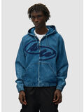 GIUBBOTTO SPLIT LOGO DENIM HOOD, 450 NAVY, thumb