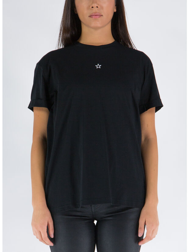 T-SHIRT MINI STAR EMBROIDERY, 1000 BLACK, large