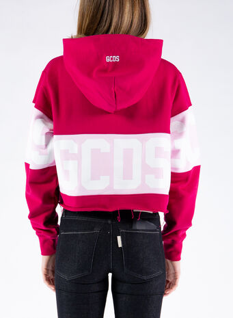 FELPA CROP CON LOGO, CHERRY56, small