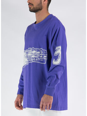 T-SHIRT A MANICHE LUNGHE CON STAMPA, PURPLE, small