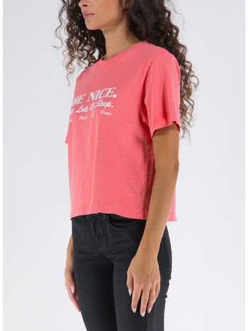 T-SHIRT BE NICE CROPPED, STRAWBERRY STRAWBERRY / WHITE, small