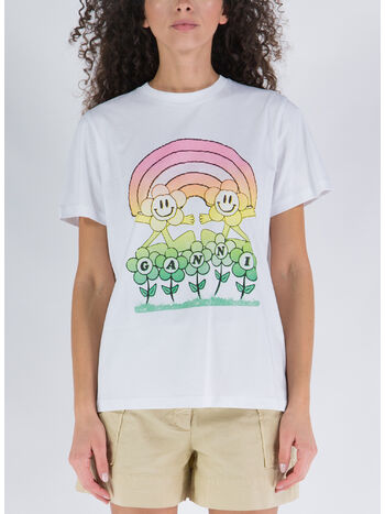 T-SHIRT BASIC JERSEY RAINBOW, 151 BRIGHT WHITE, small