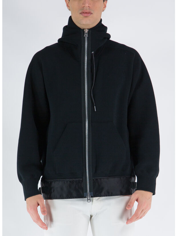FELPA SPONGE SWEAT X NYLON TWILL, 001 BLACK, large