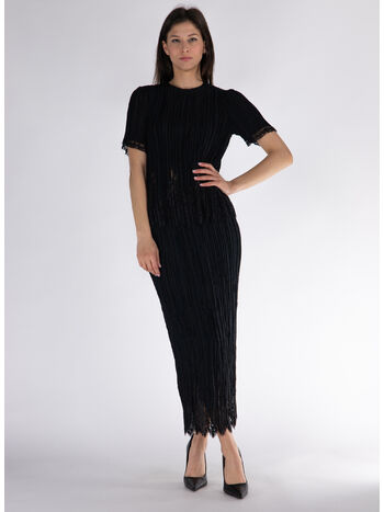 CAMICIA PLISSETTATO, BLK, small