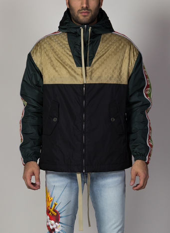 GUCCI GIACCA IN NYLON GG JACQUARD Yellow, Black Man | Susi