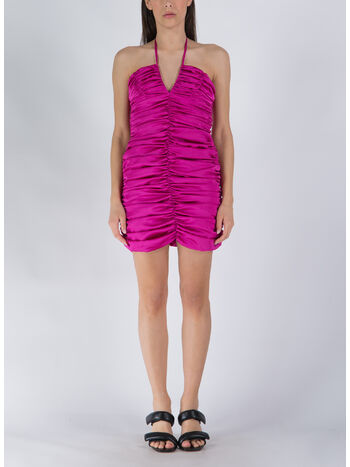 ABITO CORTO DRAPPEGGIO THE PAOLINA CON SPALLINE SOTTILI, BERRY, small