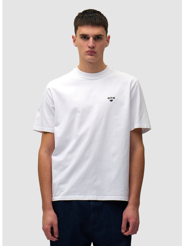 T-SHIRT HEART LOGO, 100 WHITE, large