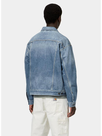 GIUBBOTTO HELSTON, 01EJ Blue, destroy wash, splatter, small