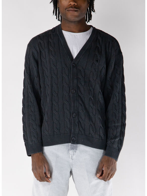 CARDIGAN CARTER, 89GD BLACK GARMENT DYED, medium
