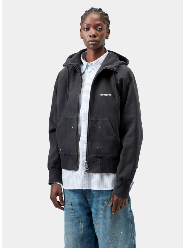 FELPA HOODED PAINTER JACKET, 89EJ Black, destroy wash, splatter, large