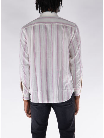 CAMICIA SQUARE POCKET, ECRU/LILAC, small
