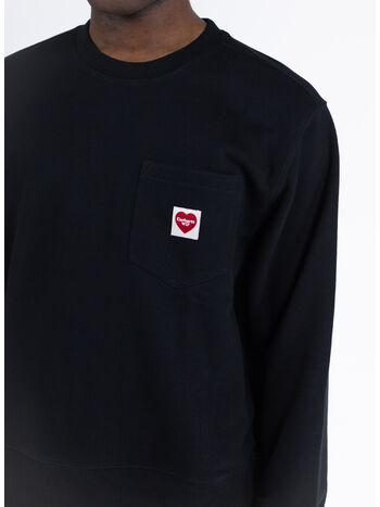 FELPA HEART POCKET SWEAT, 89XX BLACK, small