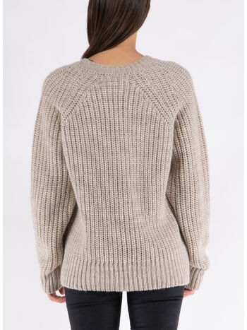 MAGLIONE FENNY A SCOLLO V, ECRU, small