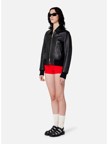 GIUBBOTTO ZIPPED BOMBER, 001 BLACK, small