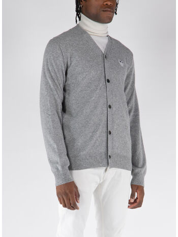 CARDIGAN LOGO, LIGHT GREY, small