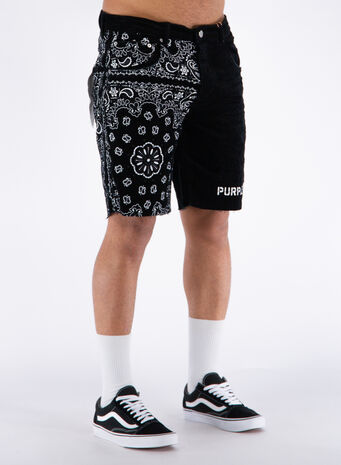 BERMUDA NEEDLE CORDUROY BANDANA PRINT, BLACK, small