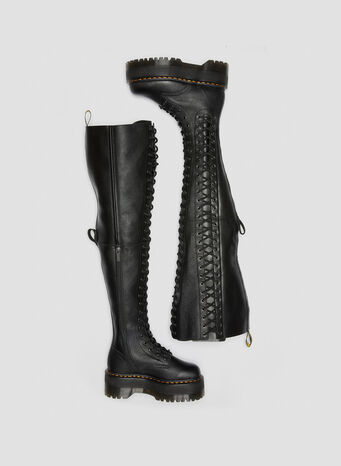 STIVALIE PLATFORM IN PELLE AZREYA MAX A 26 OCCHIELLI, BLACK, small