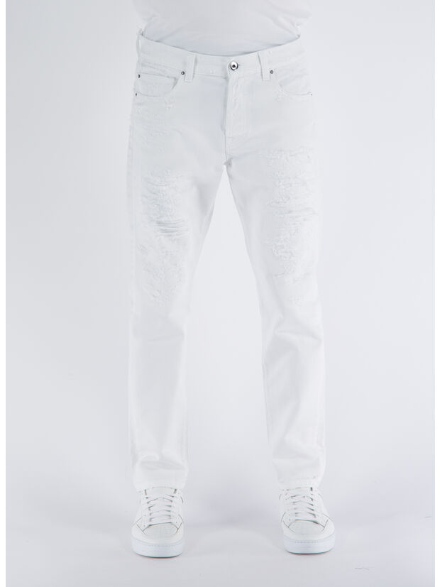 JEANS DESTROYED WHITE DENIM, W22 WHITE, large