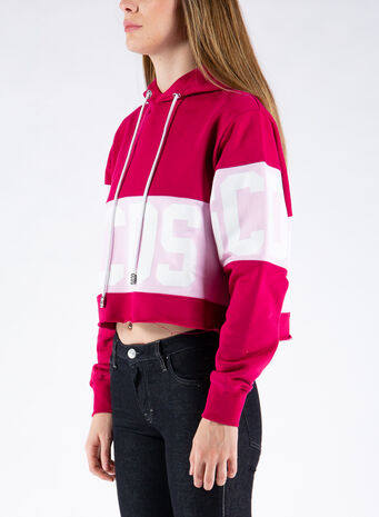 FELPA CROP CON LOGO, CHERRY56, small