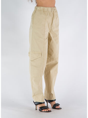 PANTALONE WASHED COTTON CANVAS ELASTICATED, 531 PALE KHAKI, small