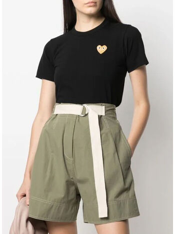 T-SHIRT GOLD HEART, BLACK, small