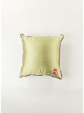 CUSCINO RICAMATO CON TUBOLARE, 504 GREEN, small