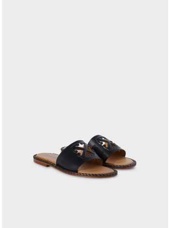 SANDALI TWIST ARROW-EMBOSSED LEATHER, 1010 BLACK BLACK, small