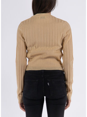 CARDIGAN LONG SLEEVE CROPPED V-NECK, 081 SAND, small