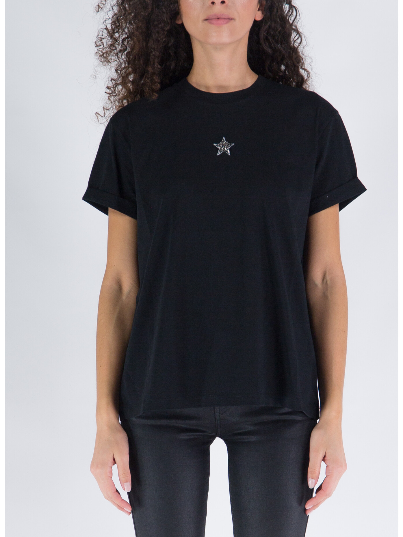 STELLA MCCARTNEY T-SHIRT CRYSTAL MINI STAR EMBROIDERY