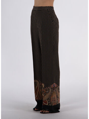 PANTALONI PALAZZO IN CRÊPE DE CHINE STAMPATA, 1, small
