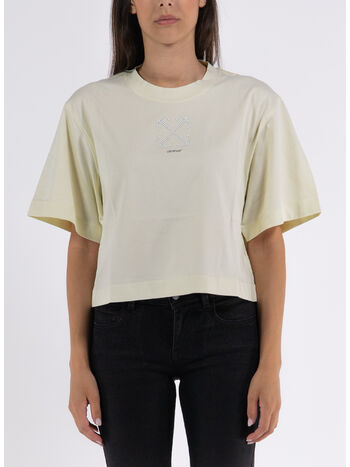 T-SHIRT SMALL ARROW PEARLS CROP, , small