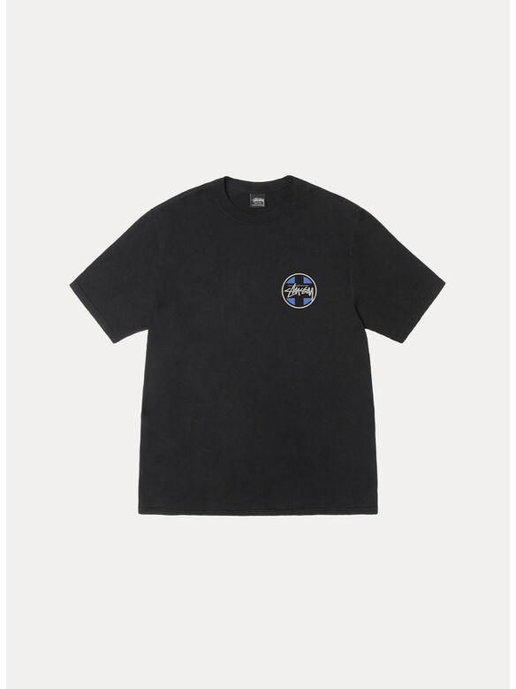 T-SHIRT CROSS DOT TEE PIGMENT DYED, 0001 BLACK, medium