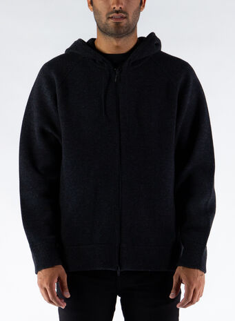 MAGLIONE KNIT FULL ZIP HDY, CHARCOAL, small