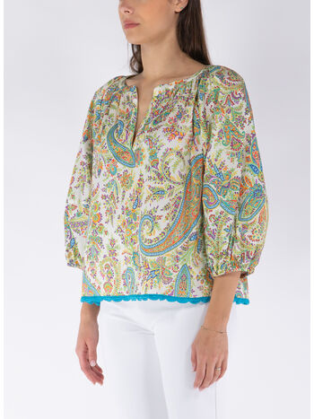 BLUSA FLOREALE, X0801 BIANCO, small