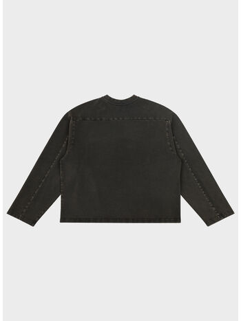 FELPA HEAVY LONG SLEEVE UNISEX, 0392 WASHED BLACK , small