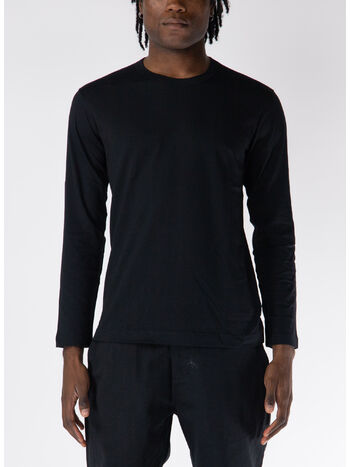 T-SHIRT LONGSLEEVE BASIC, BLACK, small