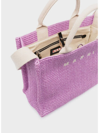 TOTE BAG PICCOLA IN RAFIA NATURALE, 00C09, small