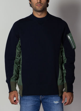 FELPA SPONGE SWEAT X MA-1 PU, 212NAVY/KHAKI, small