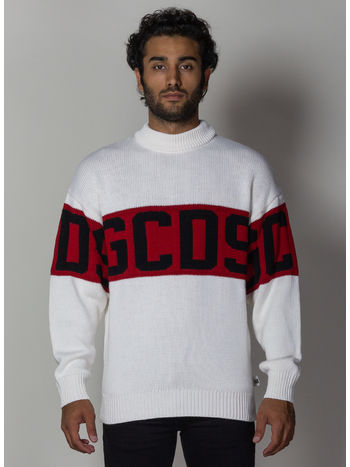 MAGLIONE SWEATER LOGO, 01WHITE, small