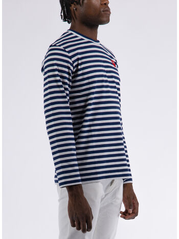 MAGLIA PLAY STRIPED, WHITENAVY, small