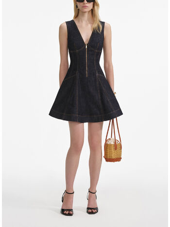 ABITO MINI INDIGO DENIM, BLUE, small