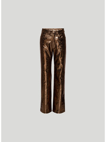PANTALONE HIGH WAIST TEXTURED, 18-1029 TOASTED COCONUT, small