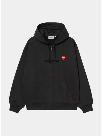 FELPA FULL ZIP HOODED HEART II, 89XX BLACK, small