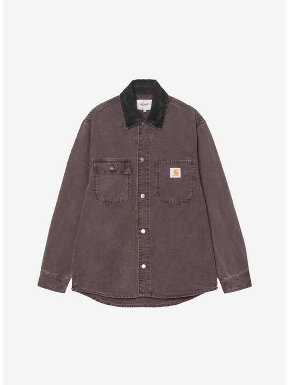 GIACCA MITCH SHIRT, 3AN0J PALISANDER/BLACK DUSKY CANVAS, medium