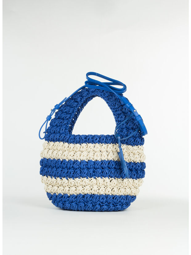BORSA POPCORN BASKET SMALL, 857 BLUE OFF WHITE, large