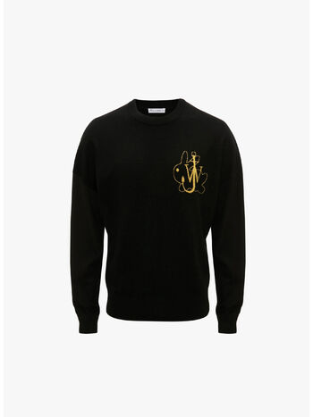 PULLOVER JWA BUNNY CREWNECK, 999 BLACK, small