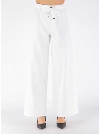 JEANS CULOTTE CON CINTURA, W0111 BIANCO, small