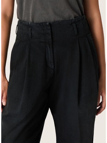 PANTALONE IN DENIM DI COTONE, 90100 BLACK, small