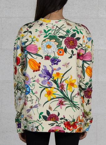 FELPA FLORA LOGO GUCCI VINTAGE, 9510IVORYMULTICOLOR, small